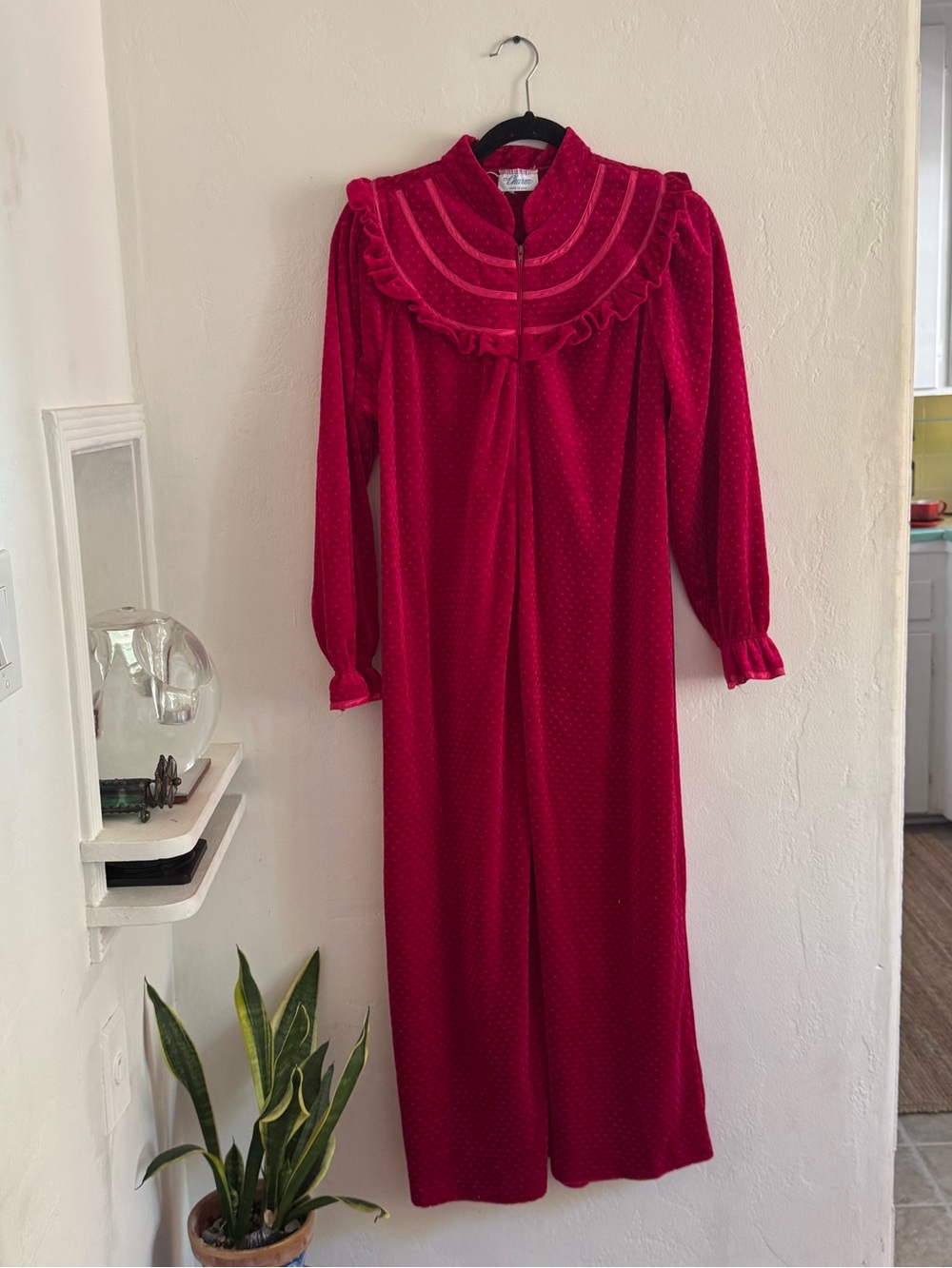 Vintage made in USA pink house coat robe